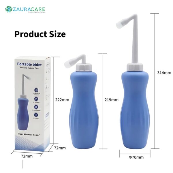 Portable Travel Bidet Bottle with Retractable Nozzle – Soft Squeeze, 60° Spray Angle